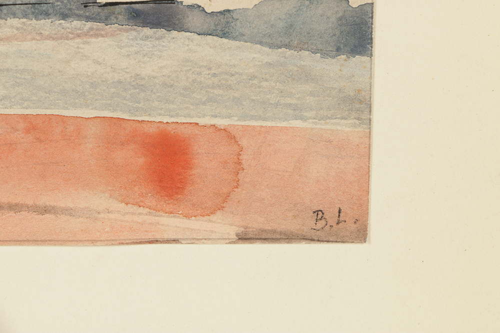 B. Lavau Watercolor Painting on Paper of Abstract Seascape