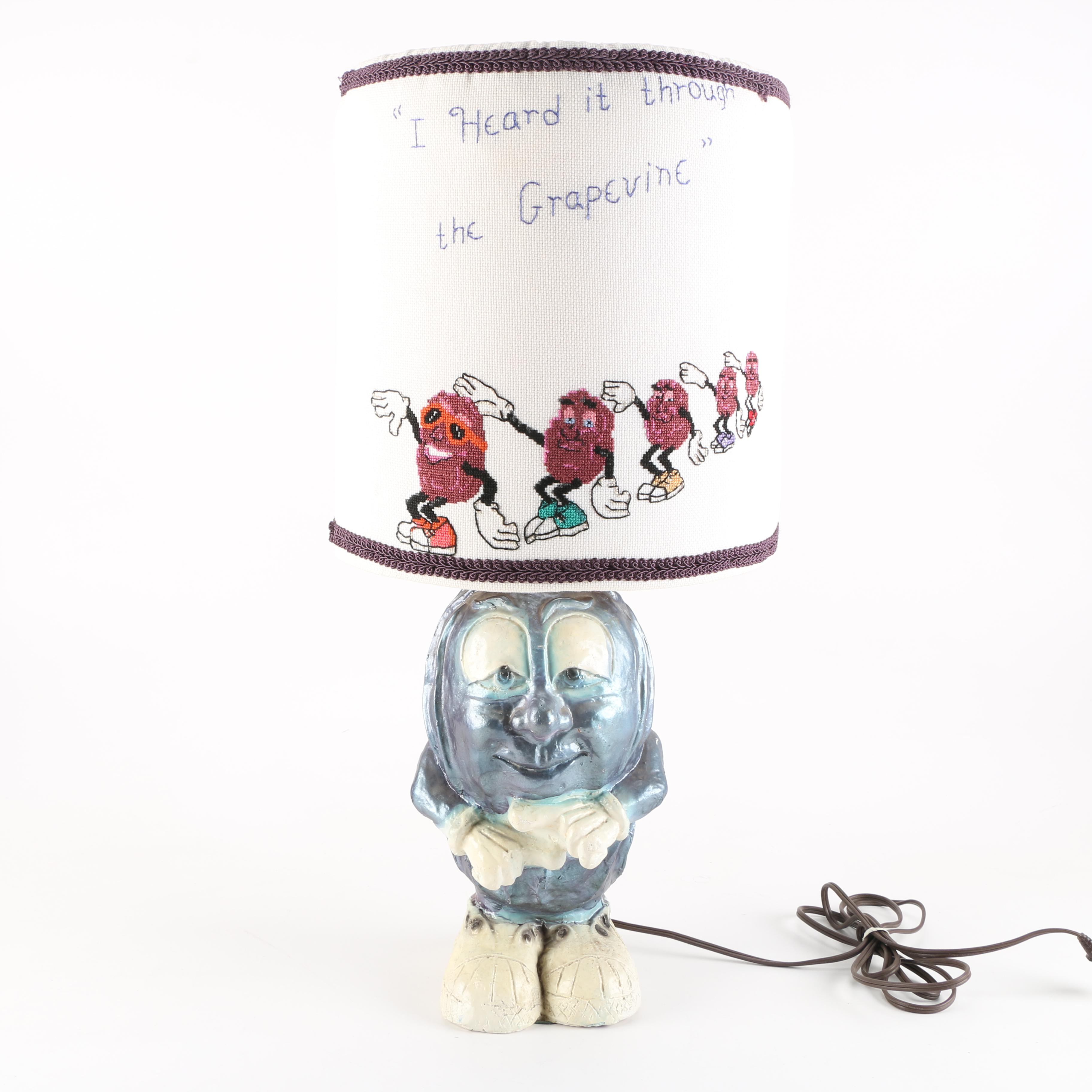 Vintage California Raisins "Rasinette"  Lamp and Shade