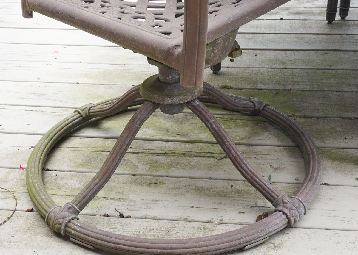 Faux Stone Patio Dining Set and Side Table