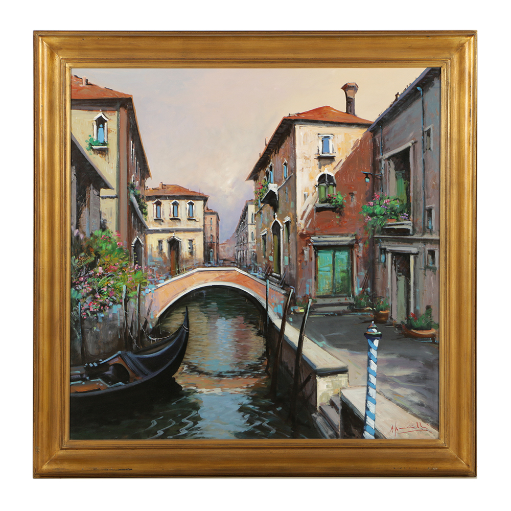 Antonio Iannicelli Oil Painting on Canvas "Venezia"