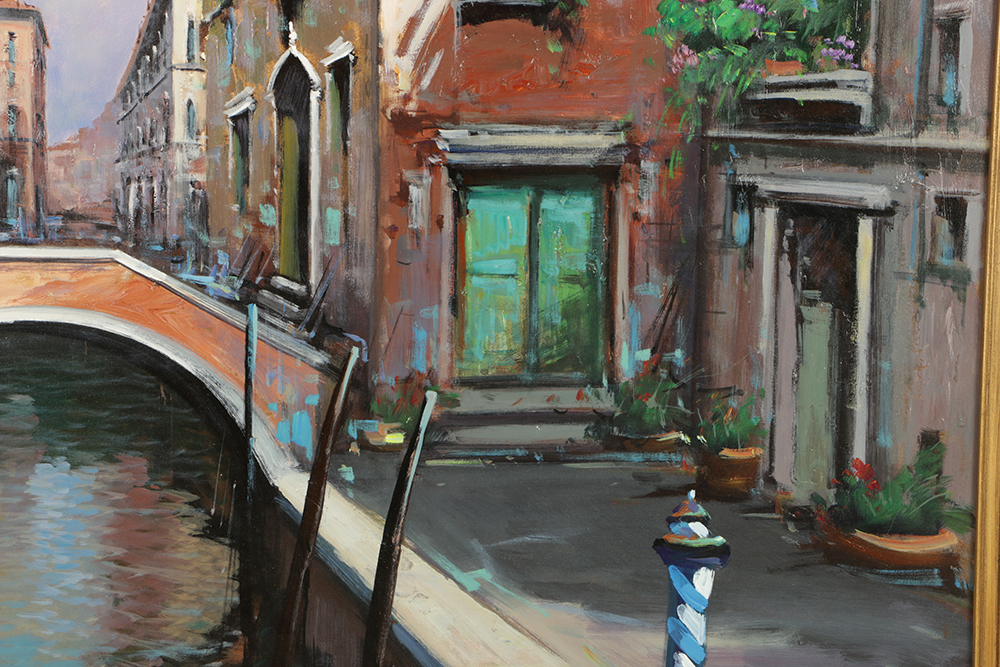 Antonio Iannicelli Oil Painting on Canvas "Venezia"