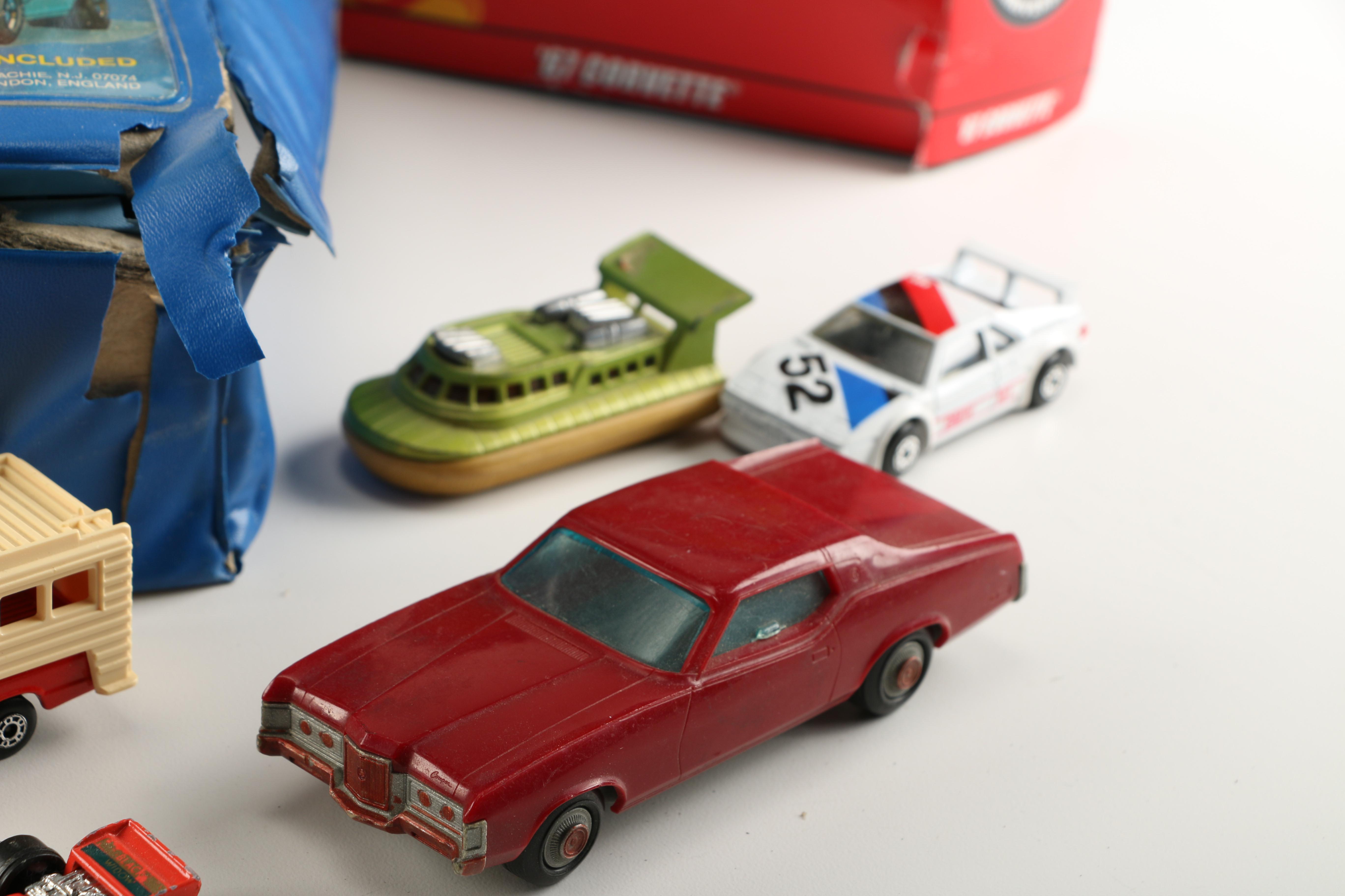 Vintage Toy Car Assortment Featuring Matchbox and Hot Wheels
