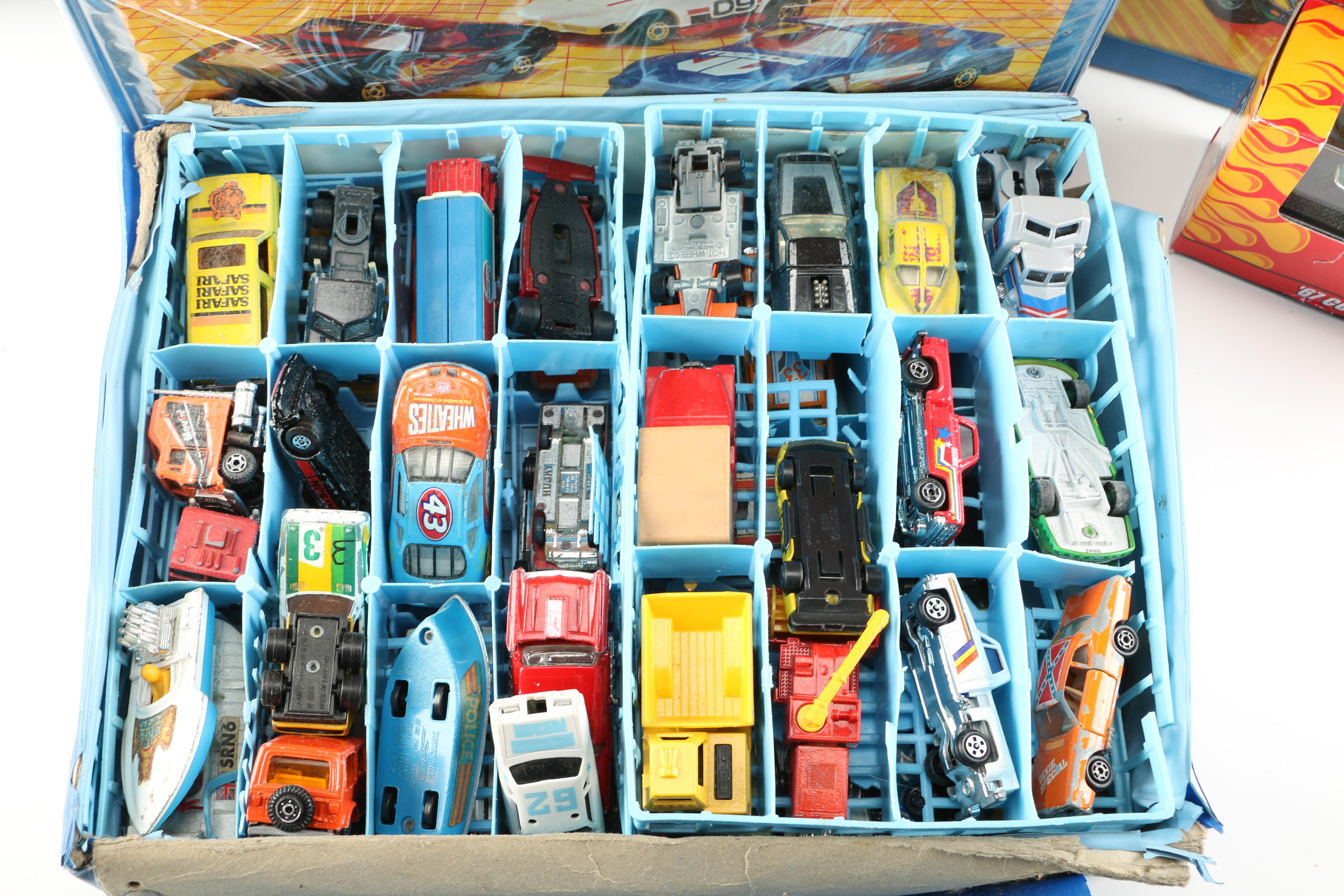Vintage Toy Car Assortment Featuring Matchbox and Hot Wheels