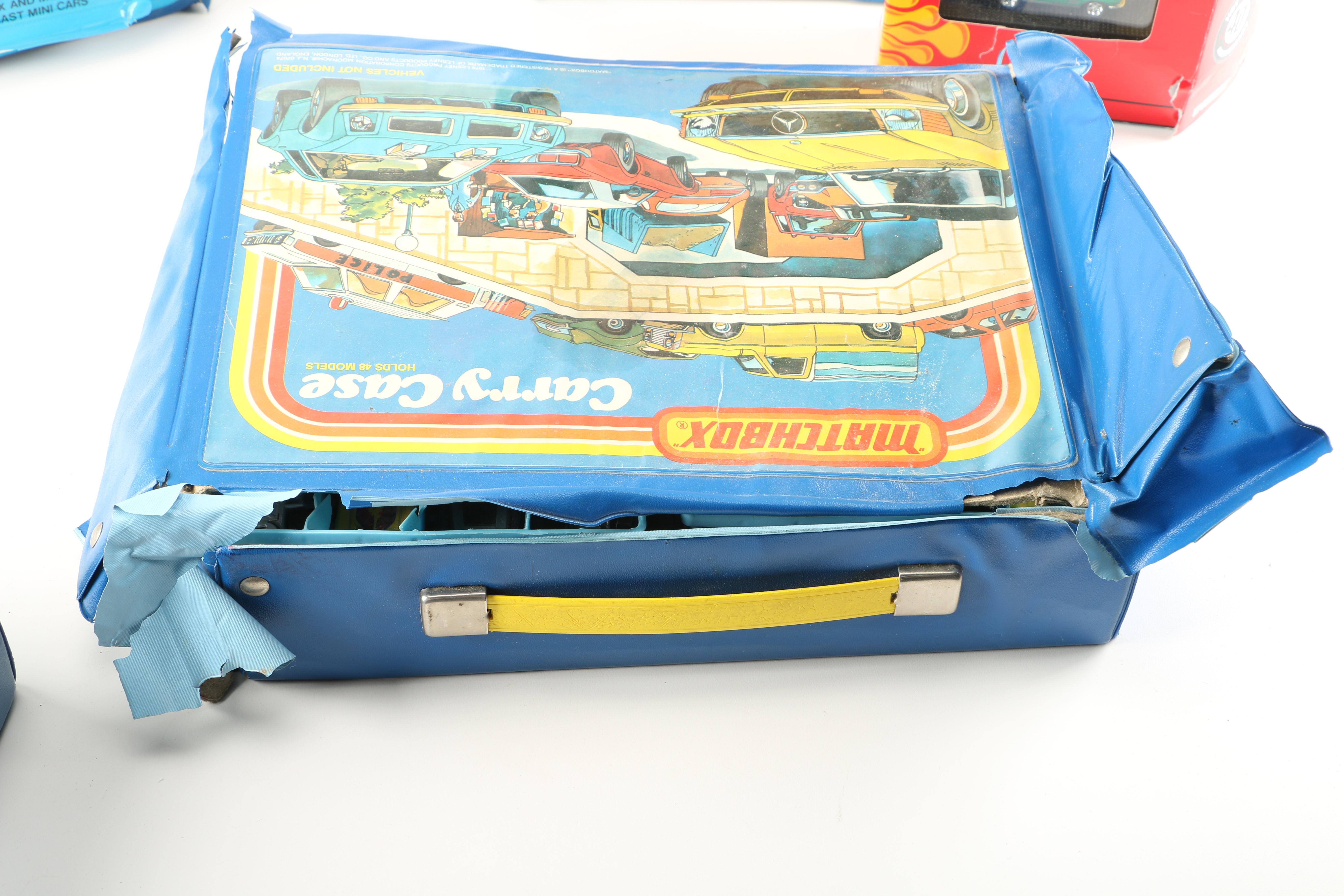 Vintage Toy Car Assortment Featuring Matchbox and Hot Wheels