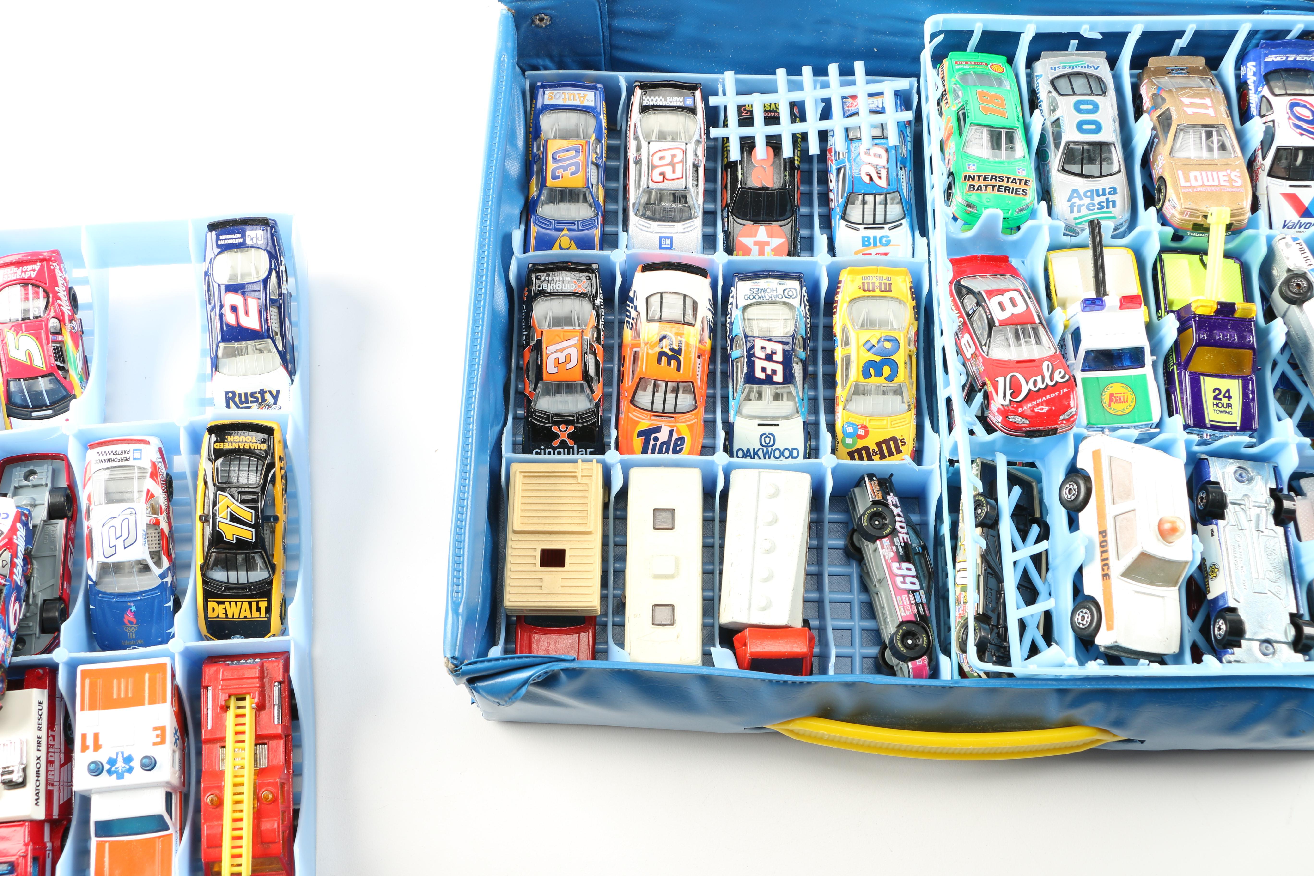Vintage Toy Car Assortment Featuring Matchbox and Hot Wheels