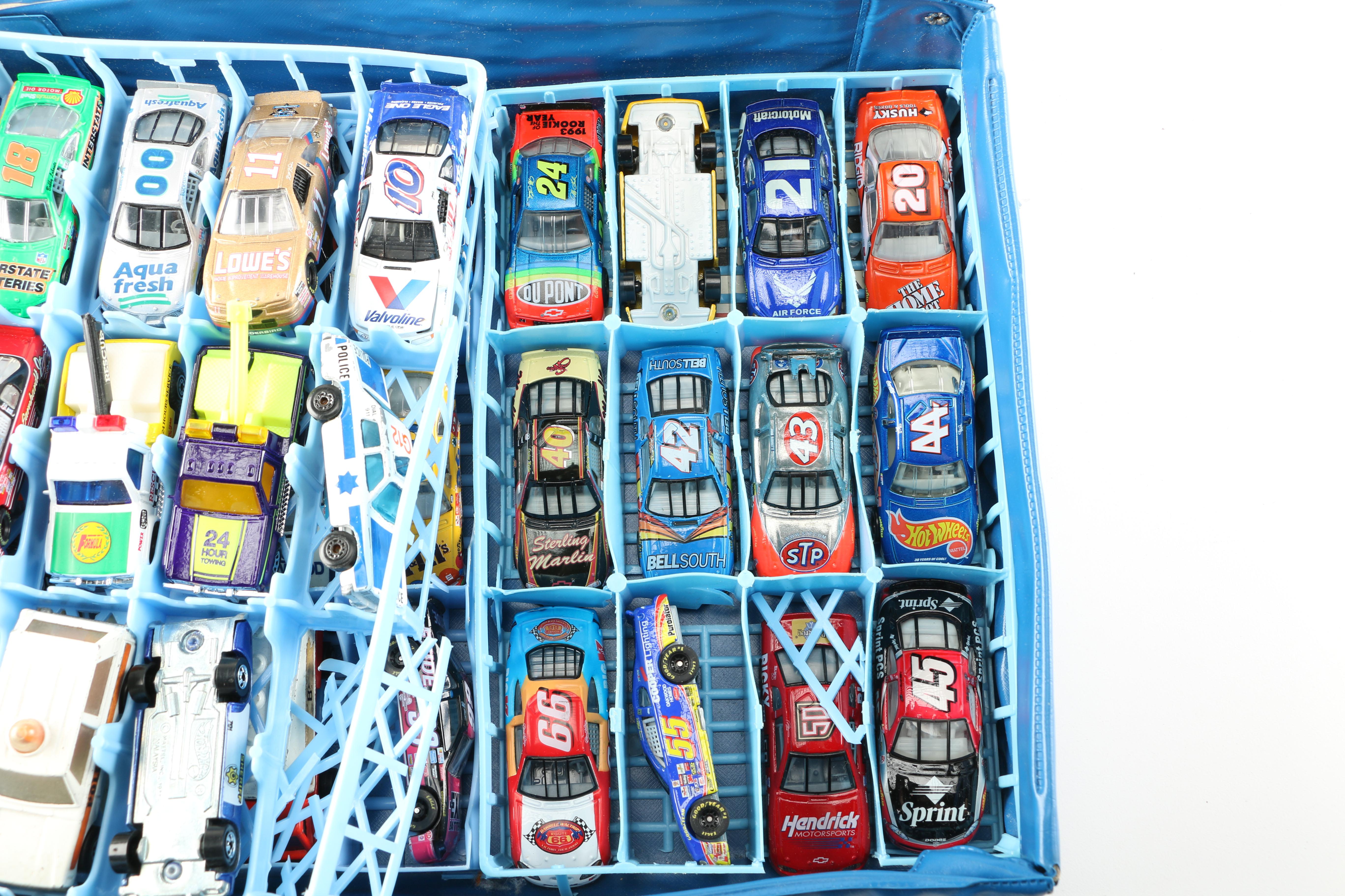 Vintage Toy Car Assortment Featuring Matchbox and Hot Wheels