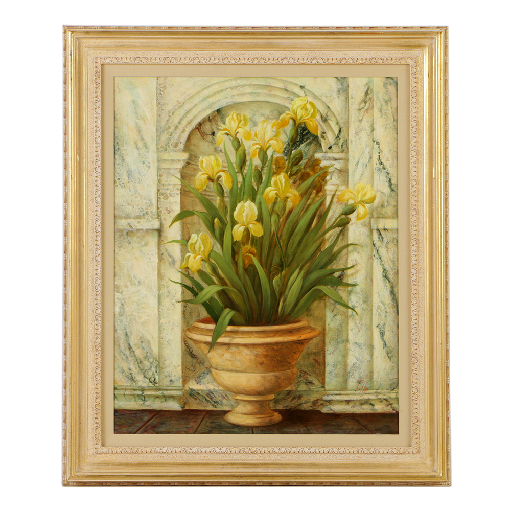 Rosa Tello Oil Painting on Canvas of Floral Still Life