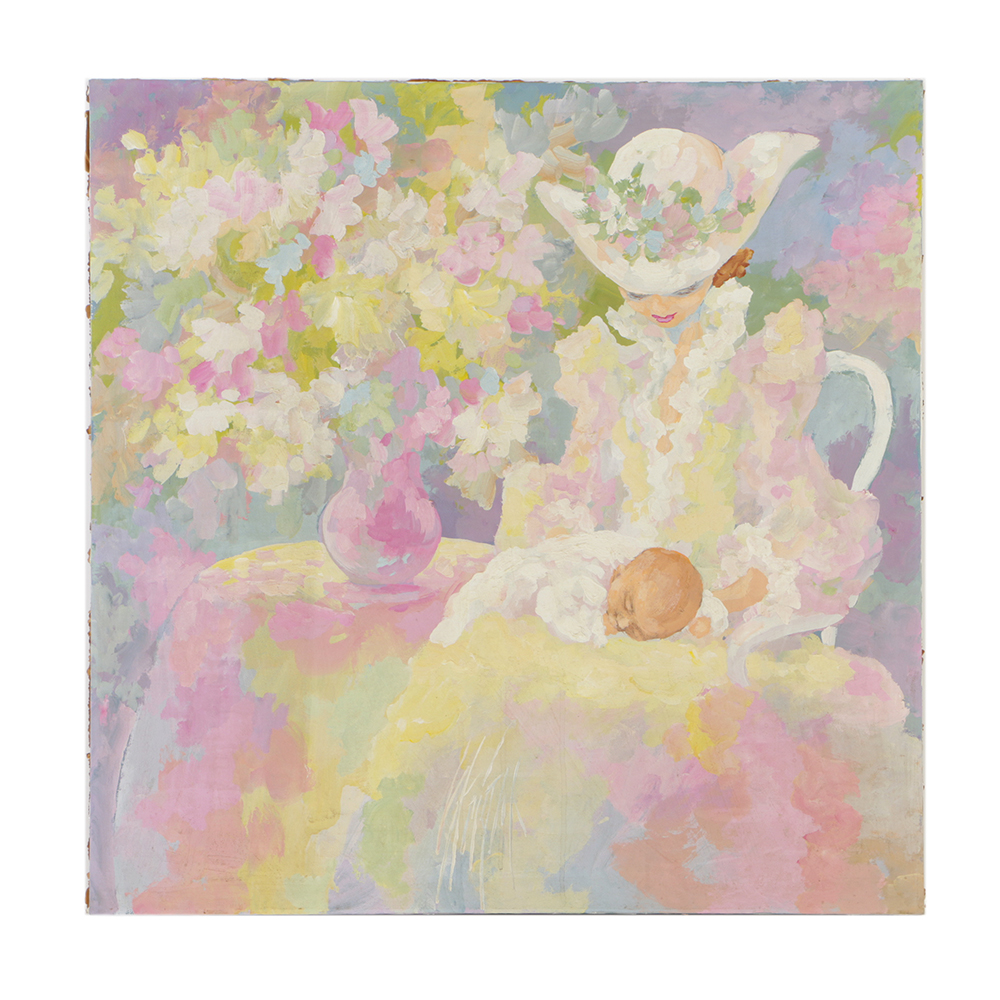 Virginia Knight Oil Painting on Canvas "Mother & Child"