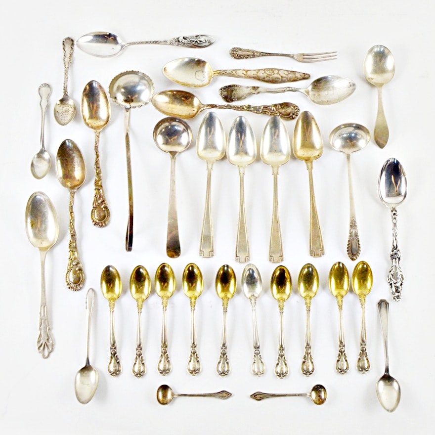 Sterling Silver Spoons and a Fork Including Gorham and More