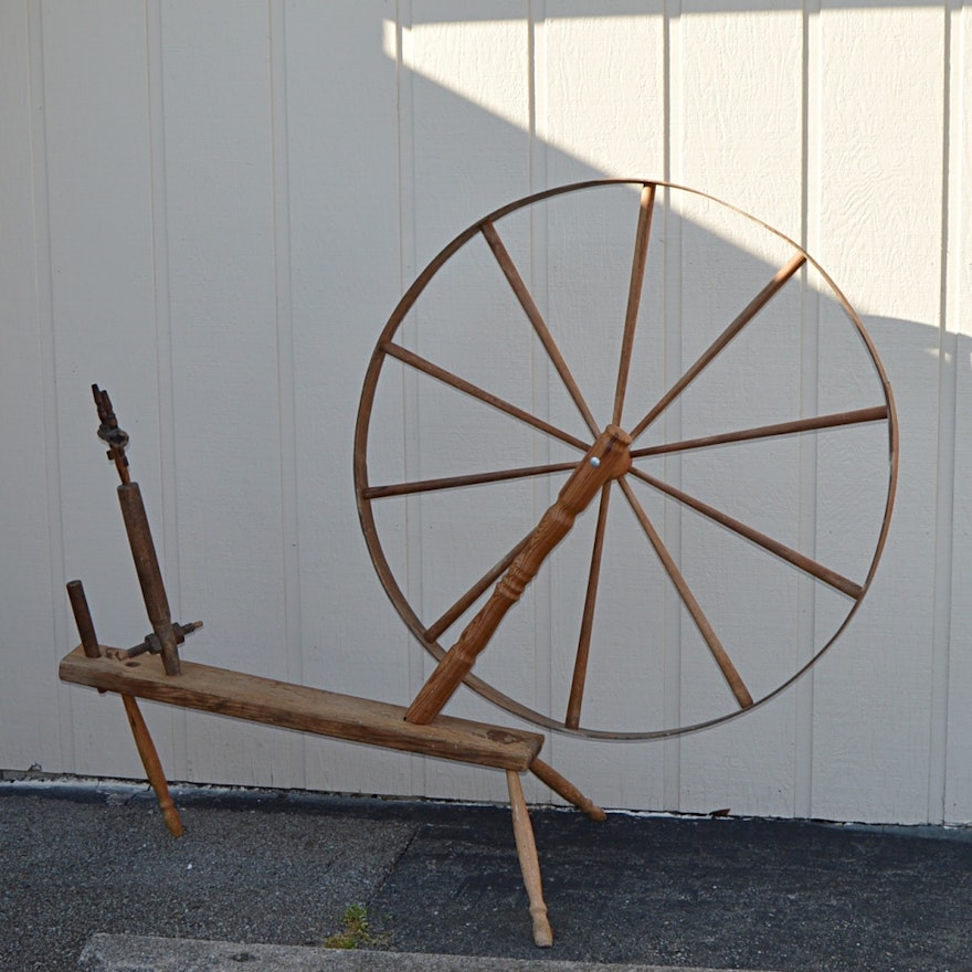 Antique Spinning Wheel by Benjamin Pierce