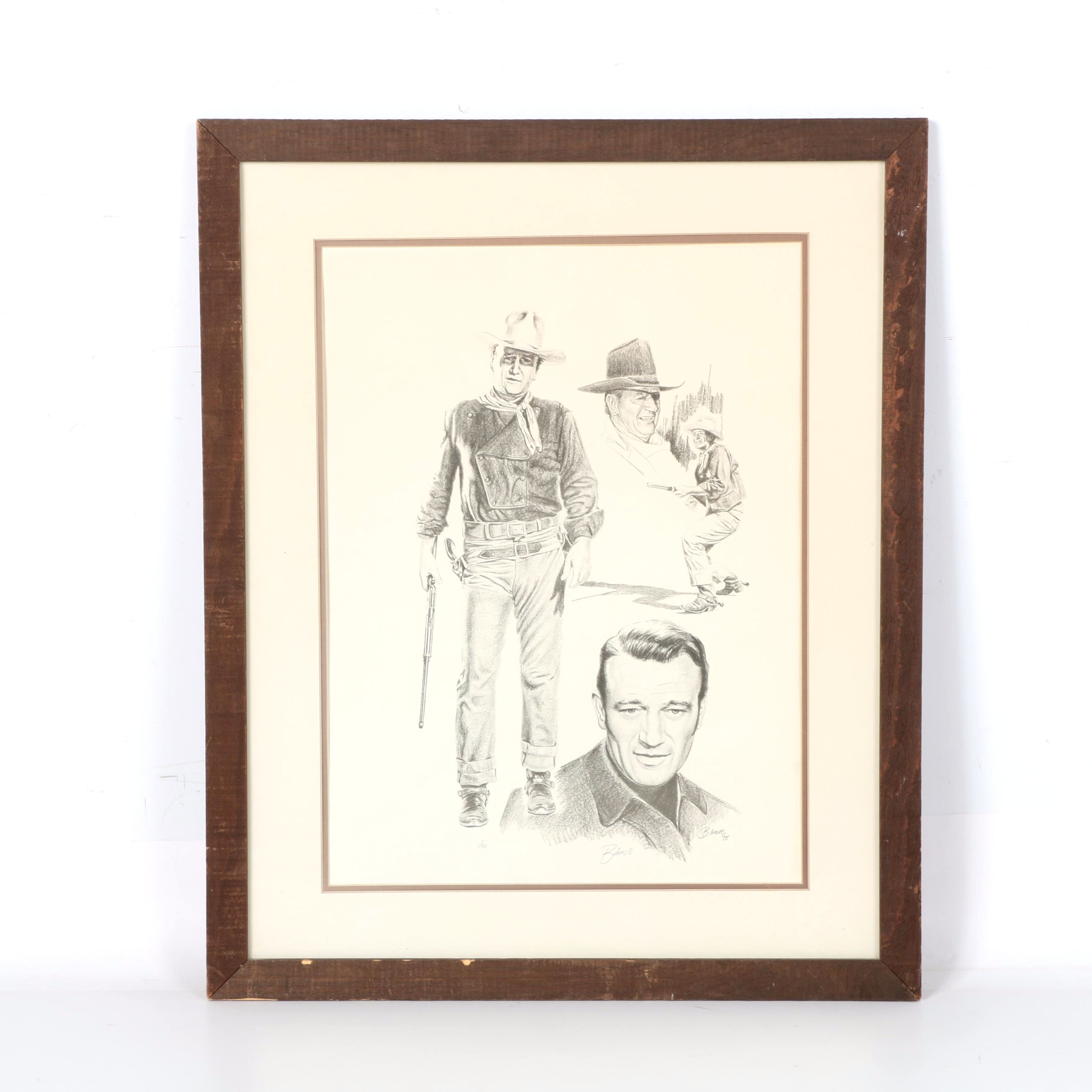 Glen Banse Limited Edition Halftone Print of John Wayne