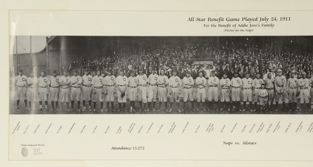 Limited Edition Framed Reprint of 1911 All Star Benefit Game