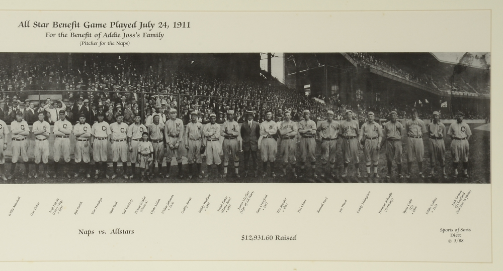 Limited Edition Framed Reprint of 1911 All Star Benefit Game