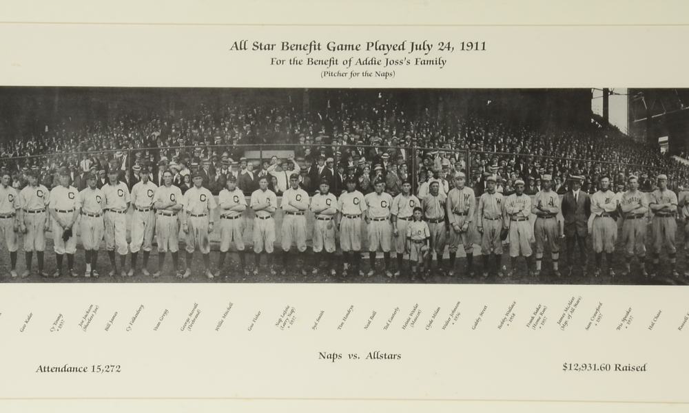 Limited Edition Framed Reprint of 1911 All Star Benefit Game