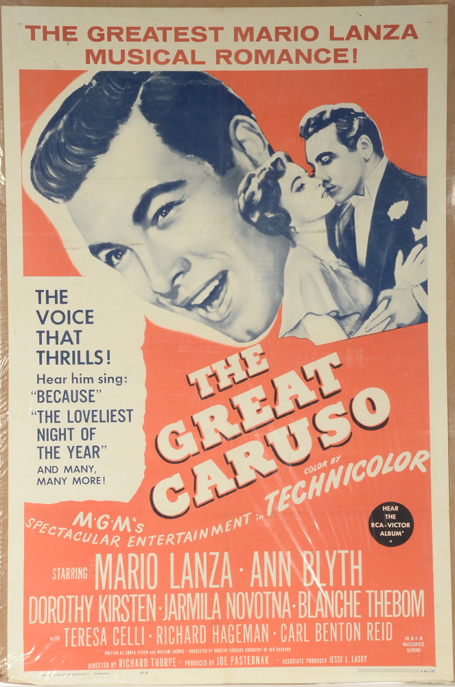 1963 "The Great Caruso" MGM Movie Poster