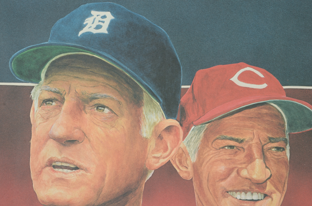 Sparky Anderson Signed Chris Paluso Framed Baseball Print