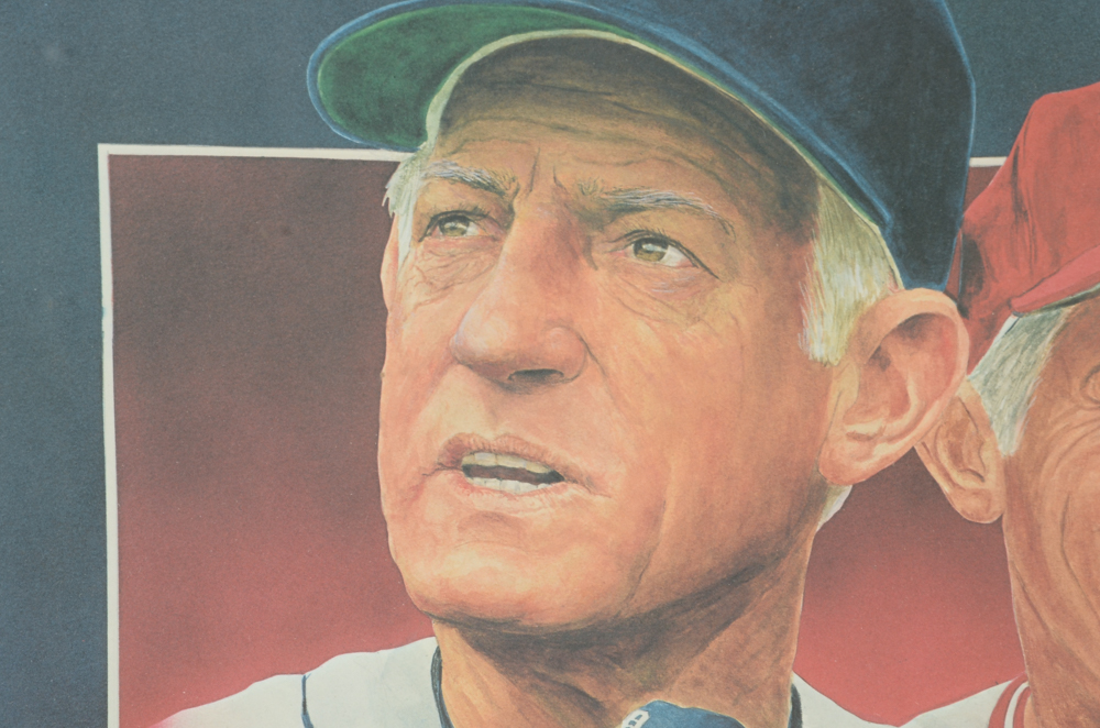 Sparky Anderson Signed Chris Paluso Framed Baseball Print