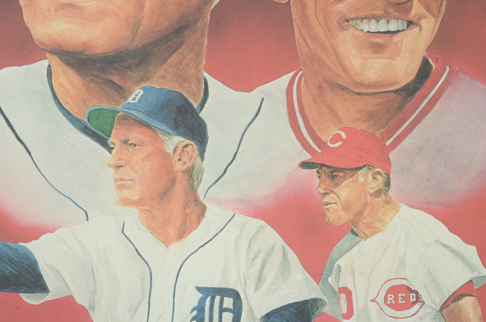 Sparky Anderson Signed Chris Paluso Framed Baseball Print