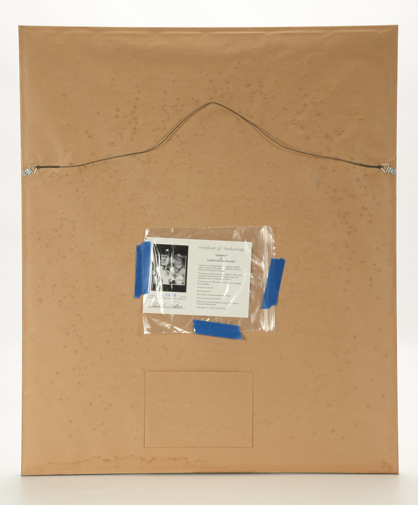 Sparky Anderson Signed Chris Paluso Framed Baseball Print