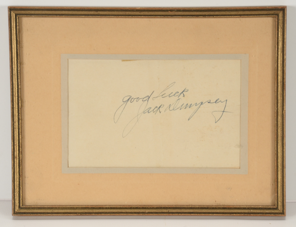 Muhammad Ali Photographs and Framed Jack Dempsey Signature