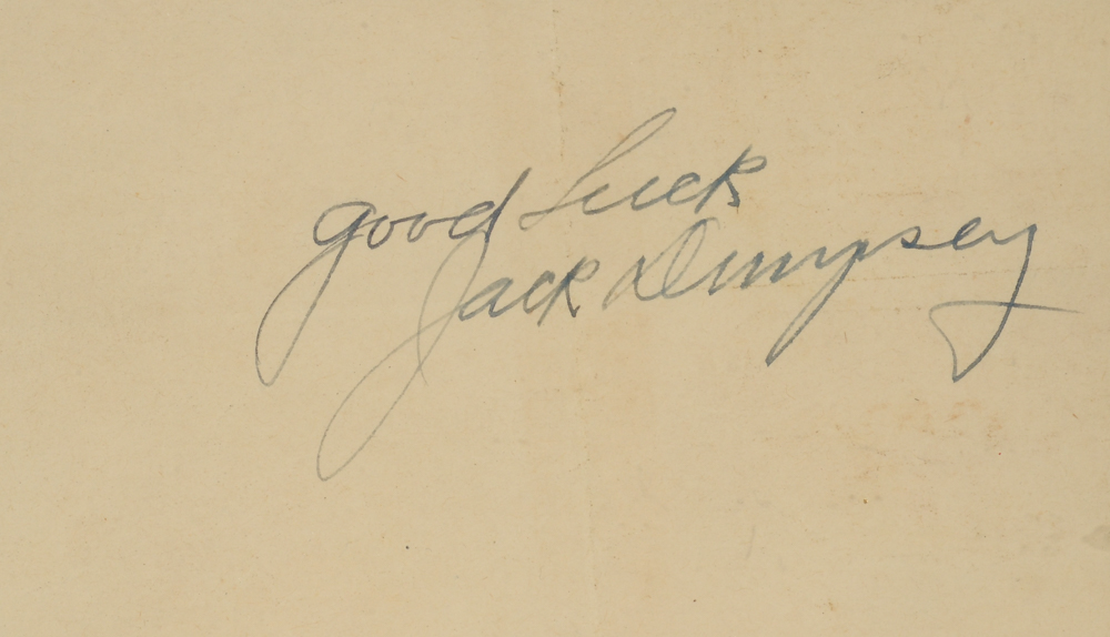 Muhammad Ali Photographs and Framed Jack Dempsey Signature