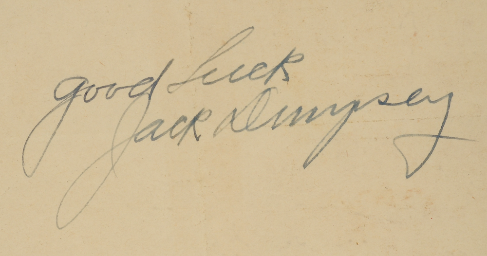 Muhammad Ali Photographs and Framed Jack Dempsey Signature