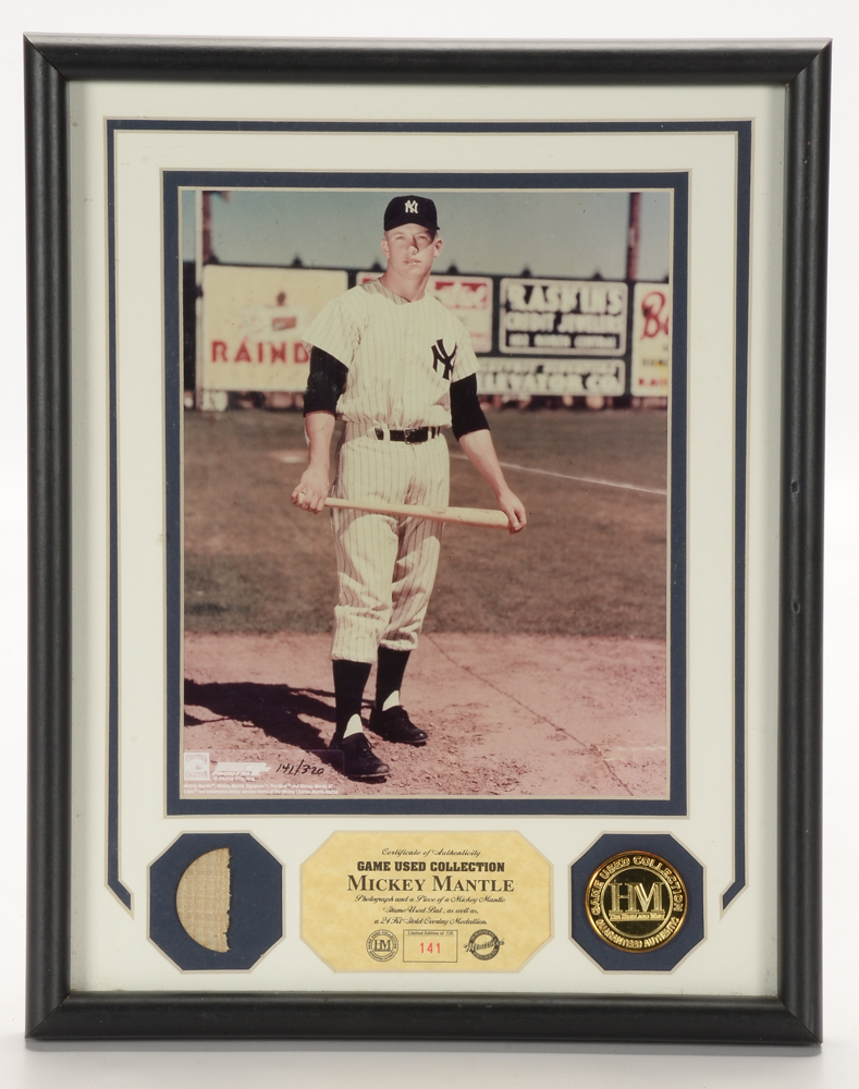 Mickey Mantle Highland Mint Piece of Bat  COA