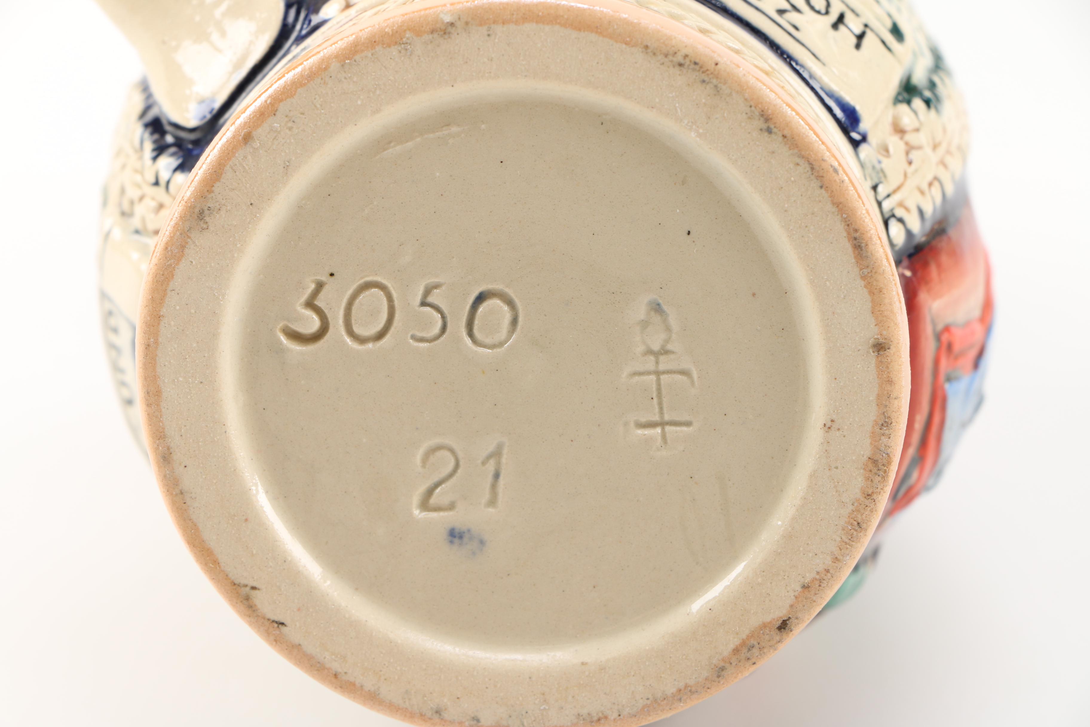 Pair of German Ceramic Beer Steins