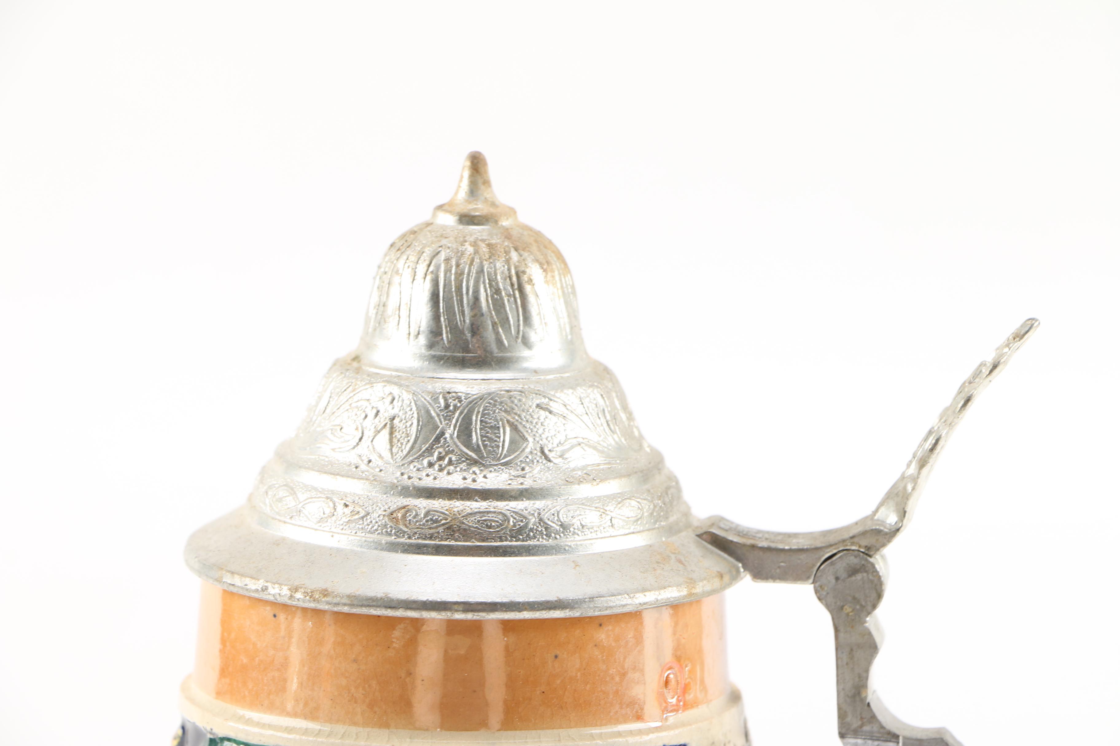 Pair of German Ceramic Beer Steins