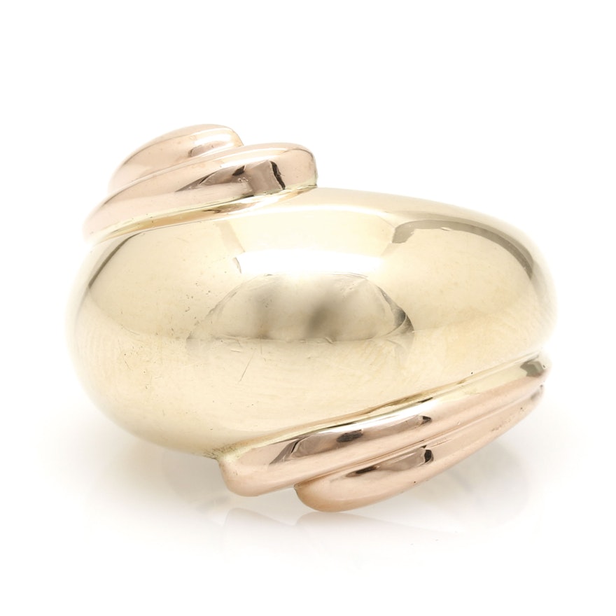 14K Yellow Gold Dome Ring