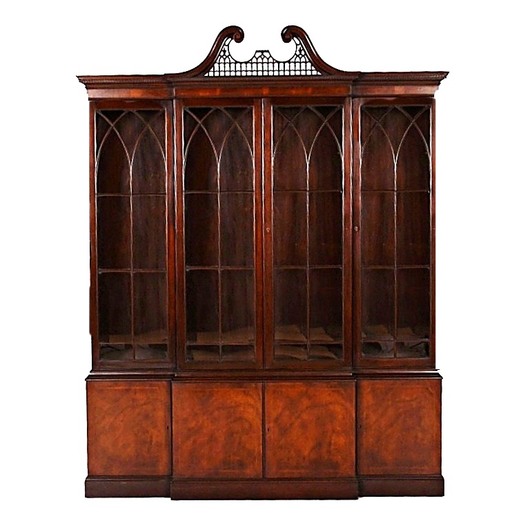 20th Century Baker Mahogany Breakfront China Cabinet