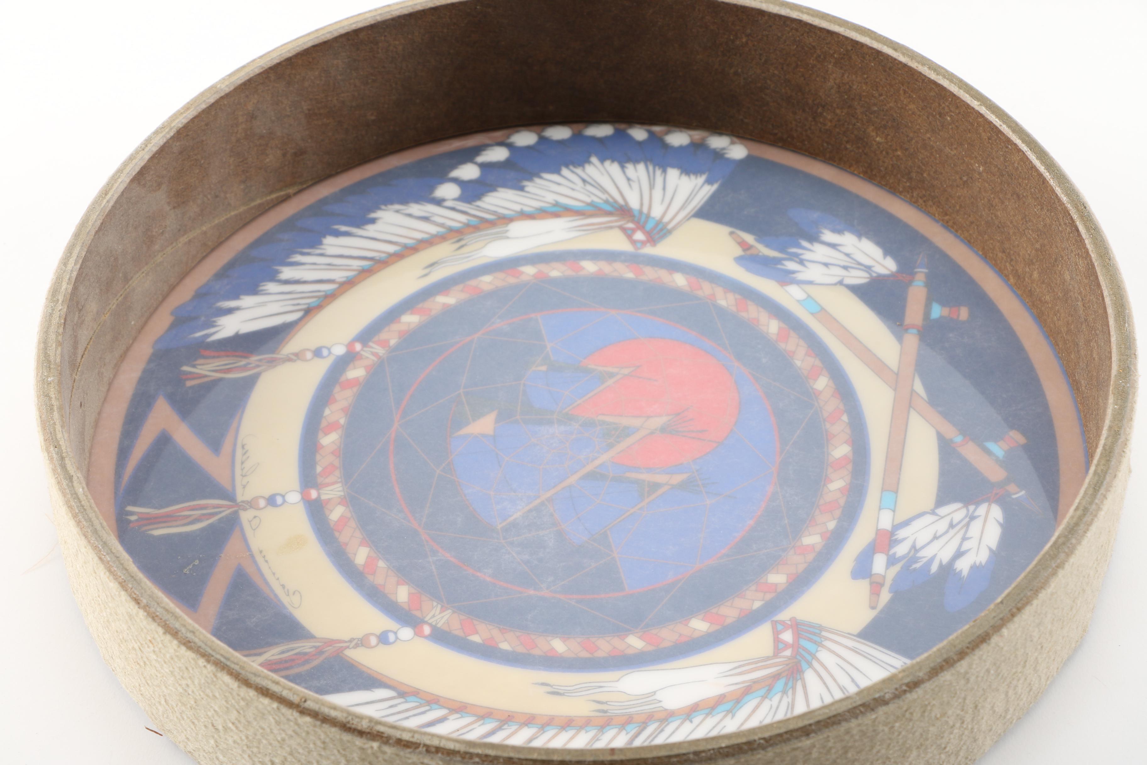 Clarence A Wells Beaded Necklace and Drum