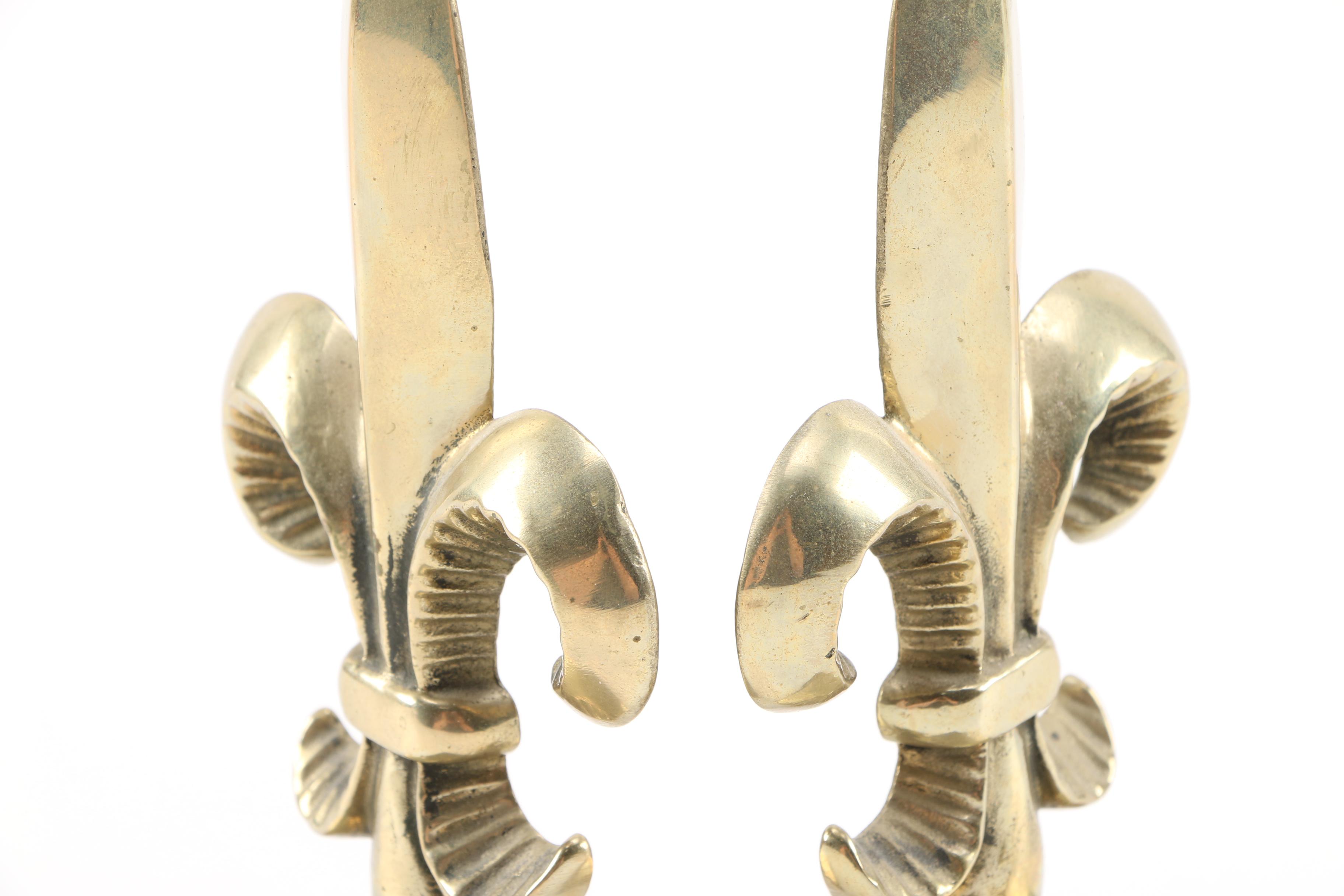 Brass Fluer De Lis Bookends