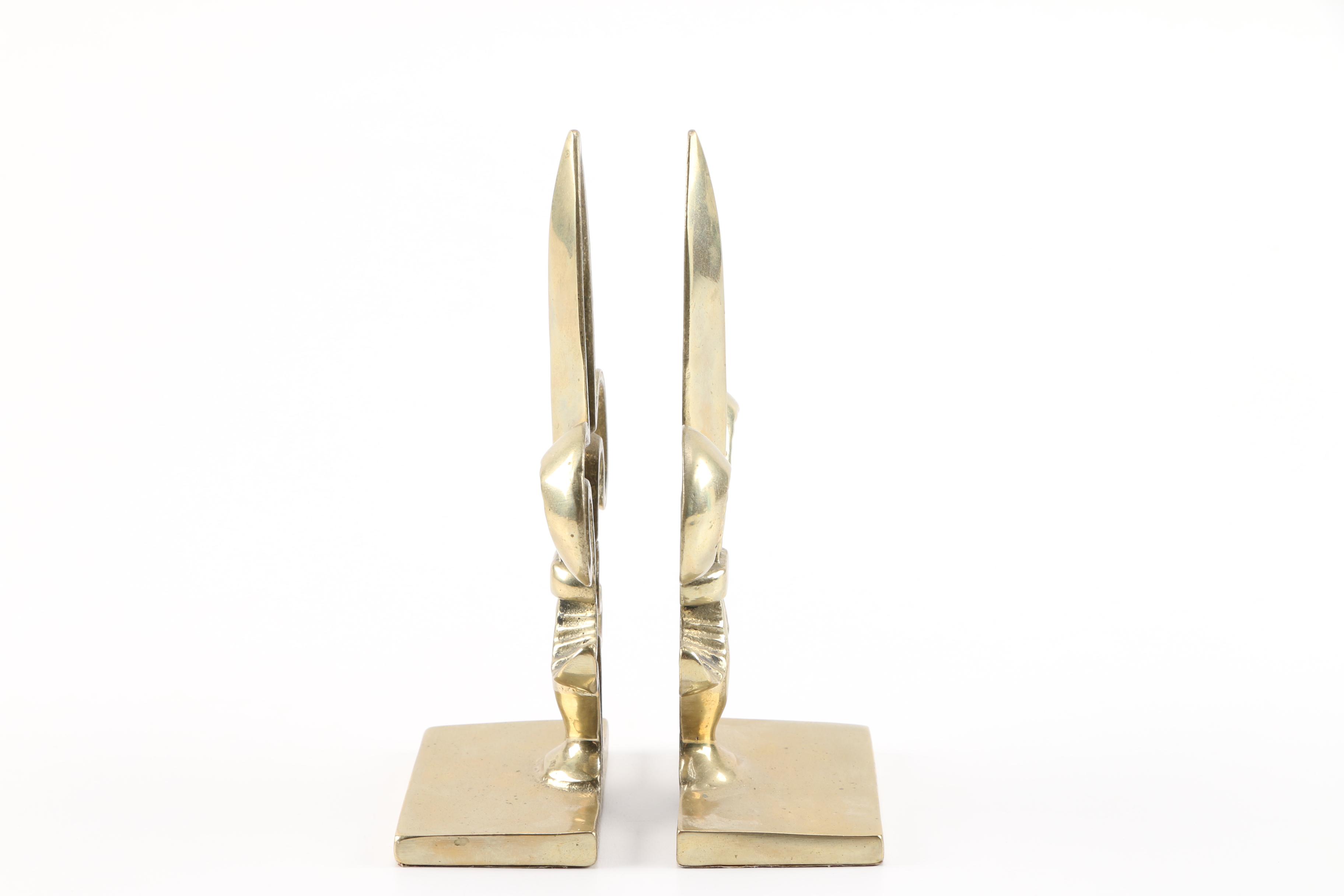 Brass Fluer De Lis Bookends