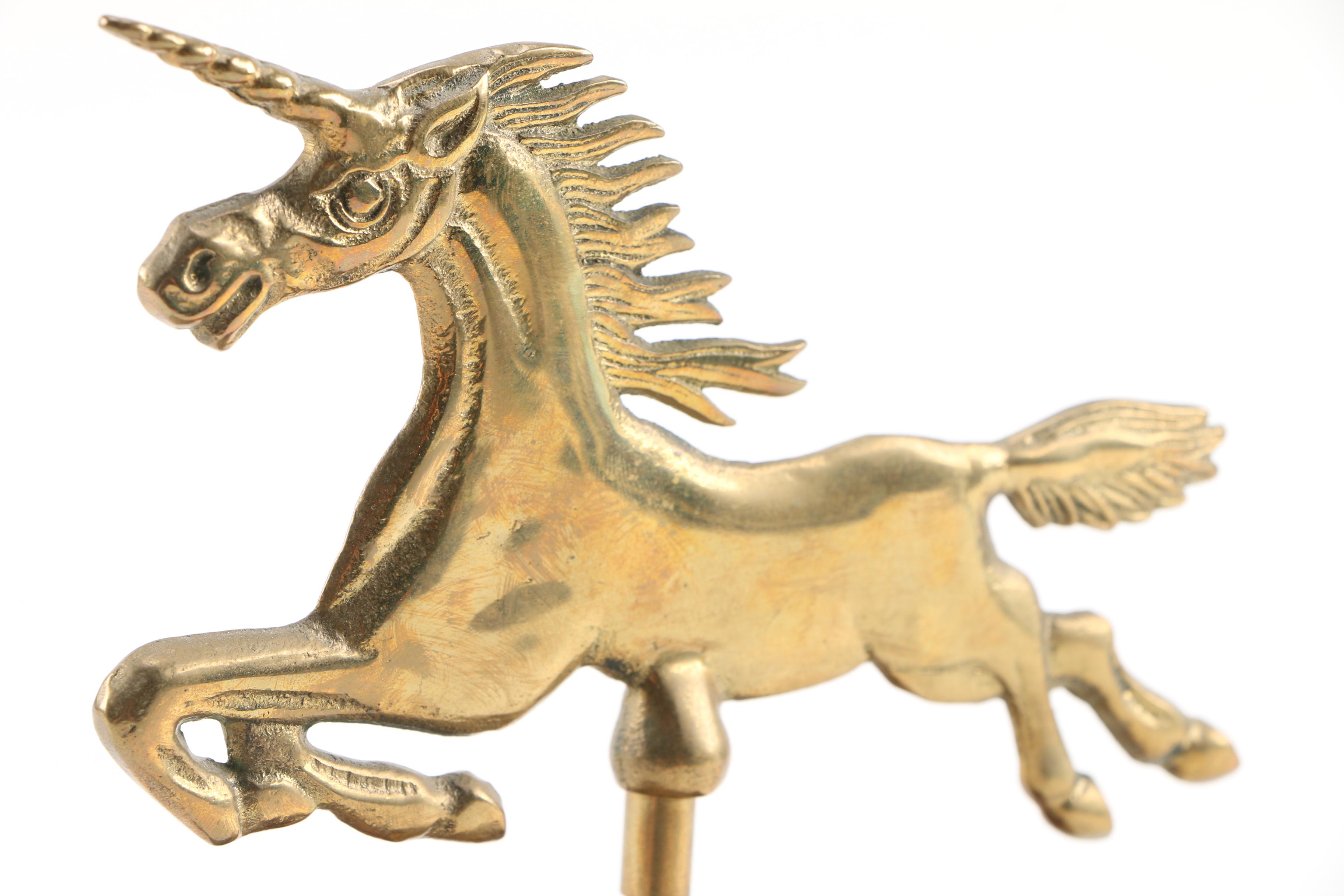 Wooden Box with Brass Unicorn Emblem