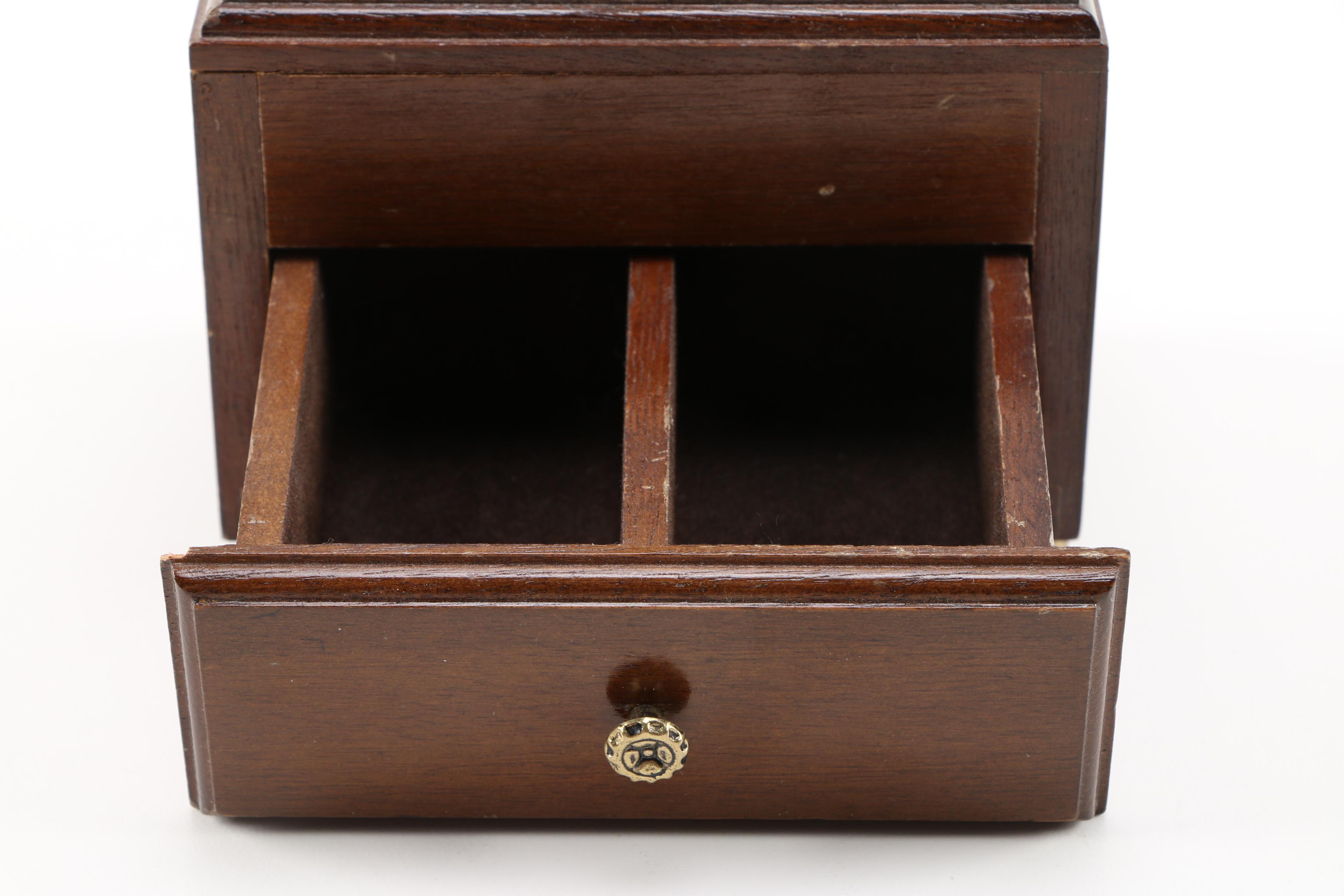 Wooden Box with Brass Unicorn Emblem