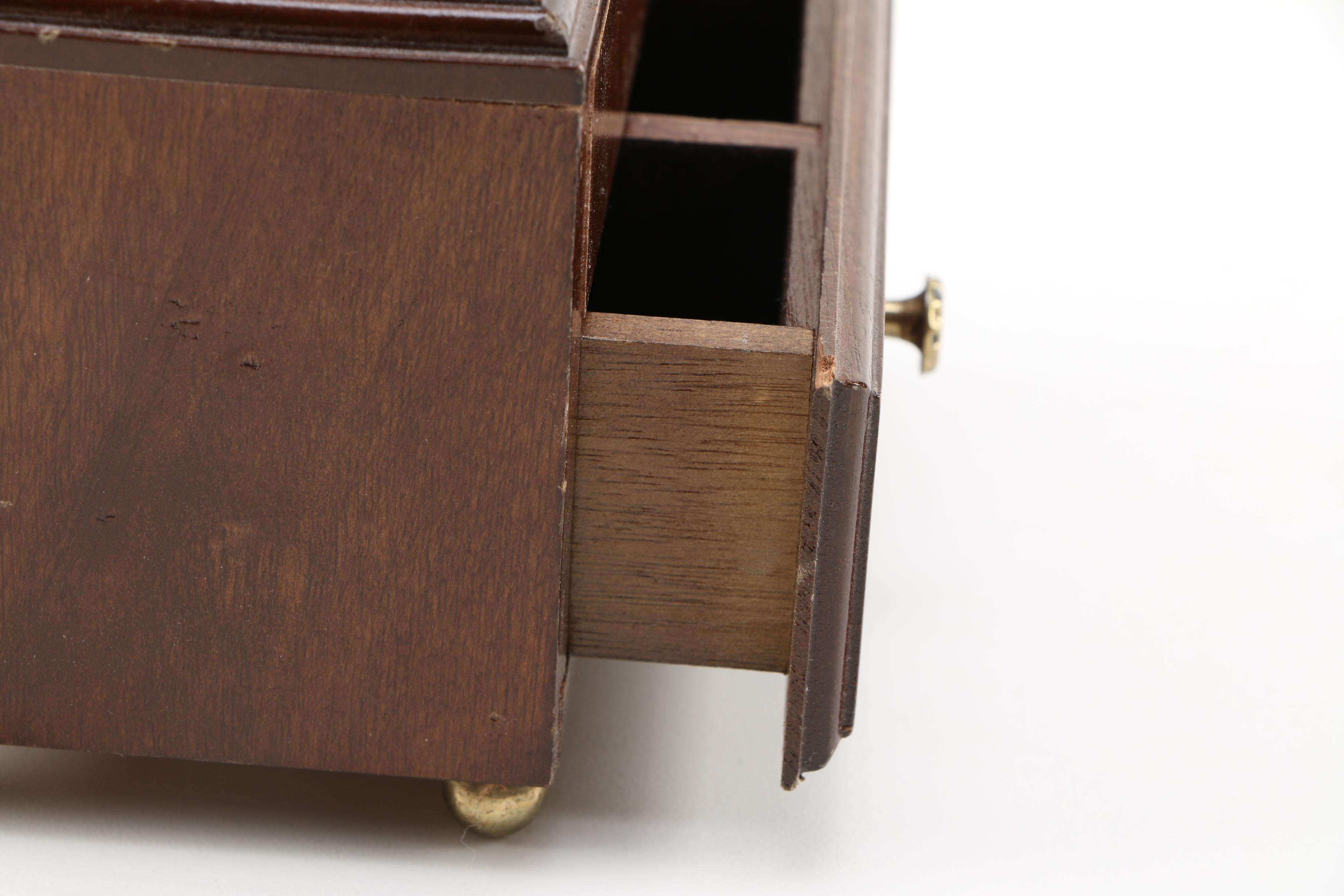 Wooden Box with Brass Unicorn Emblem