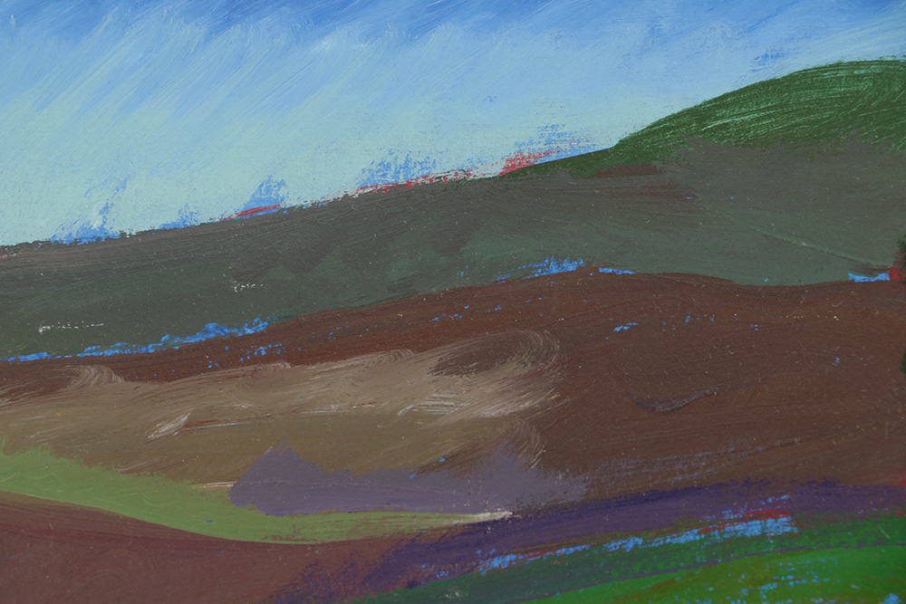 Late 20th-Century Acrylic Painting on Paper "Bianchi's Sonoma County Ranch"