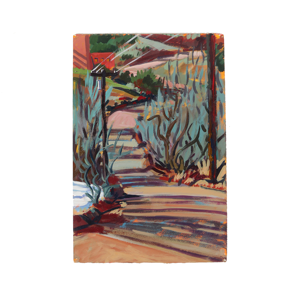 Late 20th-Century Acrylic Painting on Paper "Cerro Gordo Road"