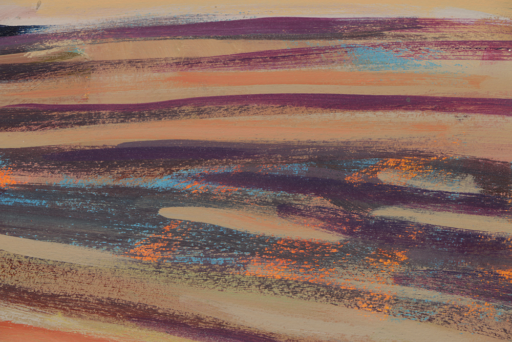 Late 20th-Century Acrylic Painting on Paper "Cerro Gordo Road"