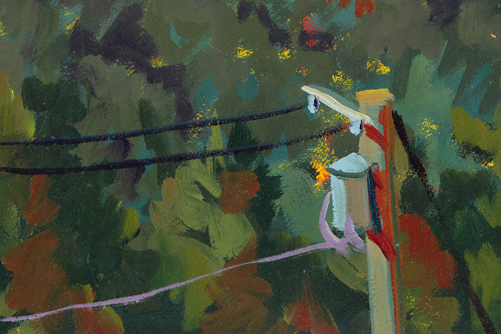 Late 20th-Century Acrylic Painting on Paper "Saratoga Hills"