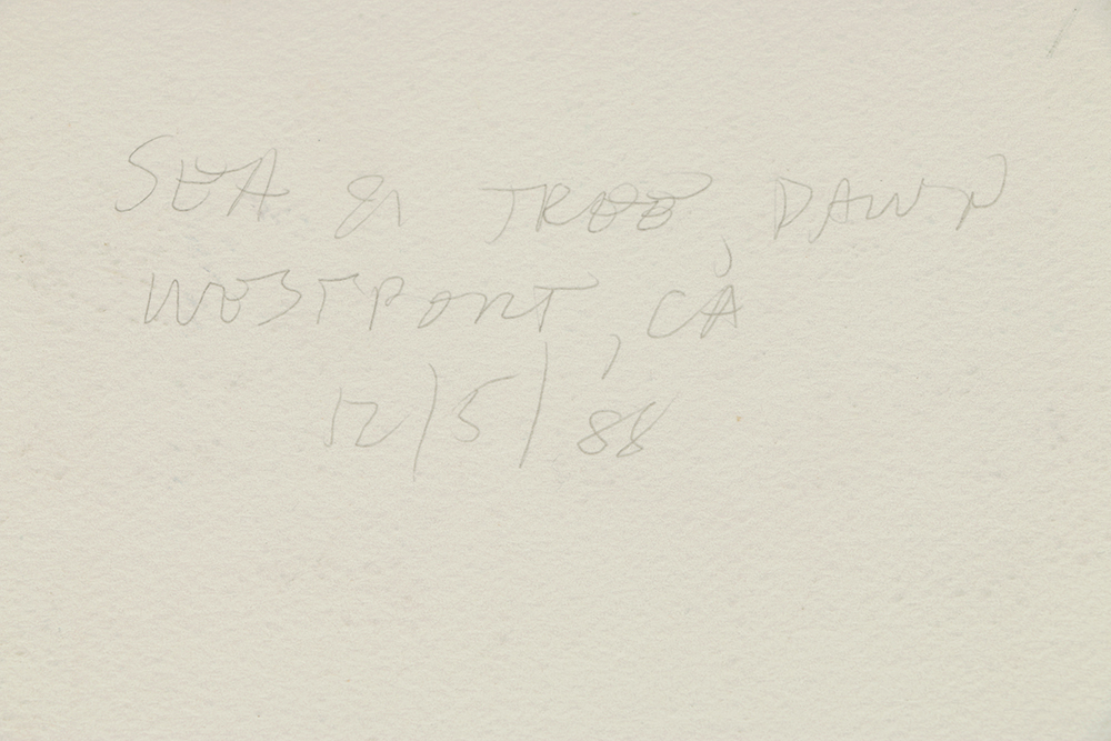 Late 20th-Century Acrylic Painting on Paper "The Sea and the Tree"