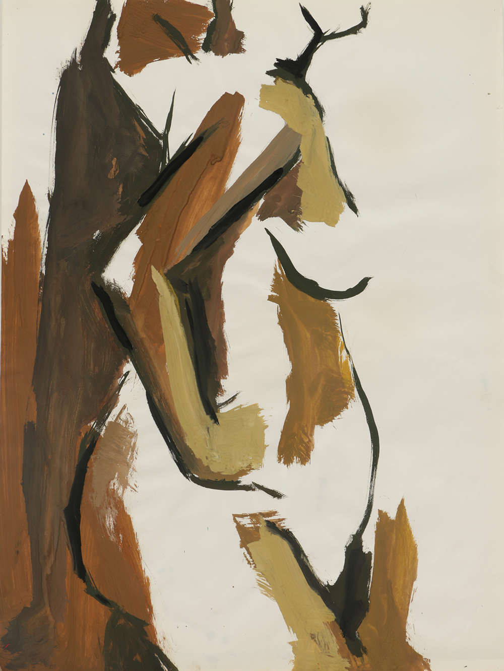 Original Acrylic Painting on Paper of a Female Nude