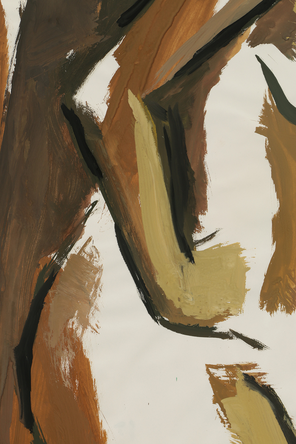 Original Acrylic Painting on Paper of a Female Nude