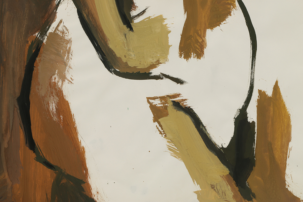 Original Acrylic Painting on Paper of a Female Nude