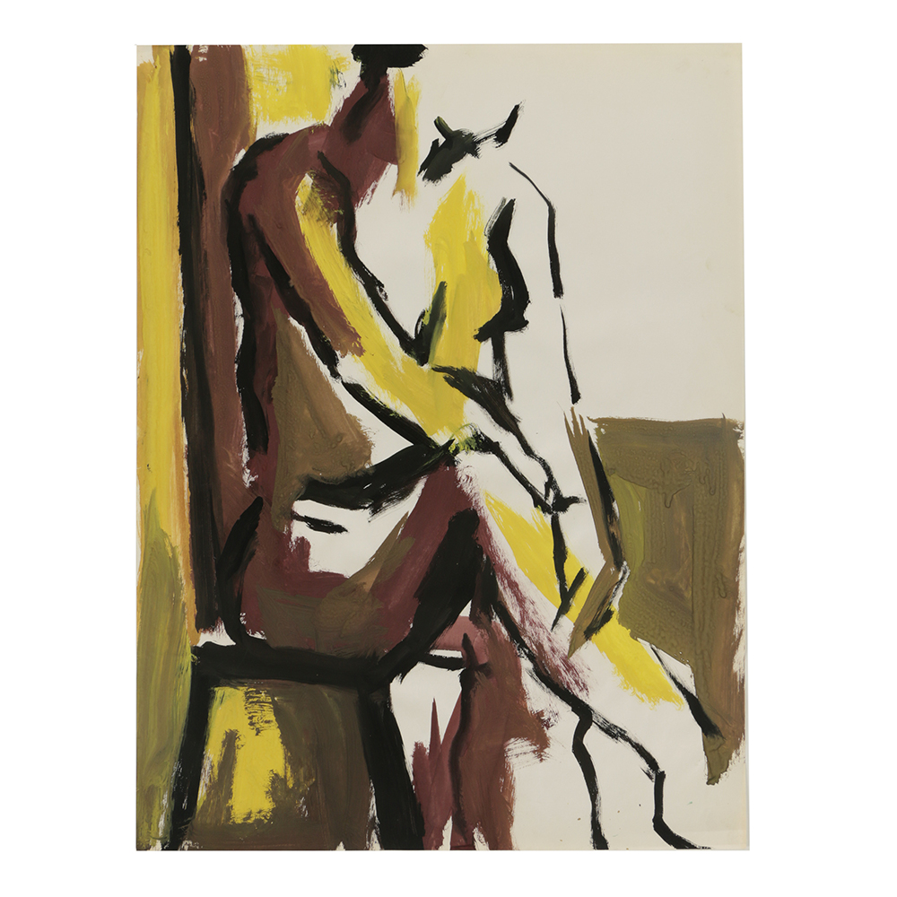 Original Acrylic Painting on Paper of a Female Model