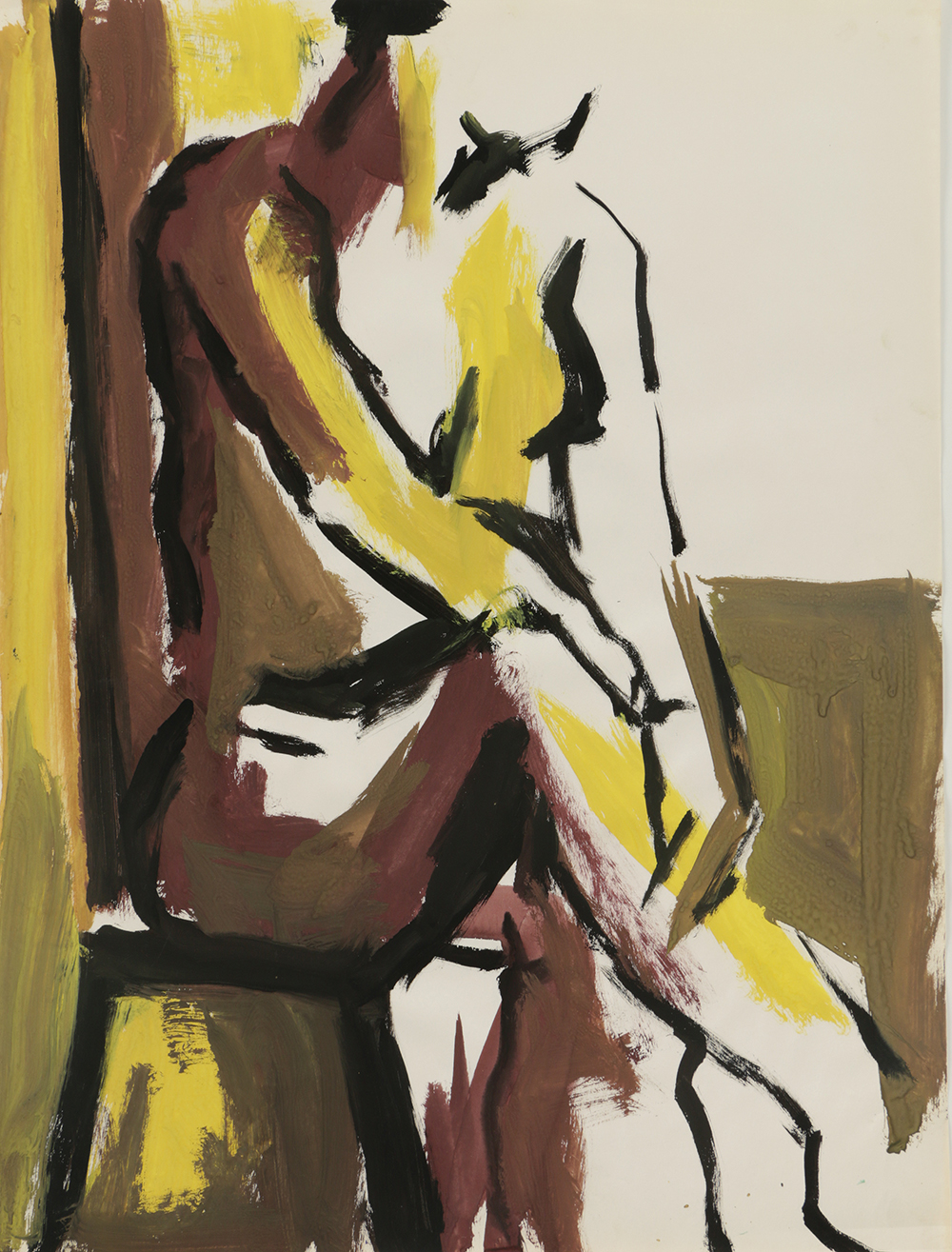 Original Acrylic Painting on Paper of a Female Model