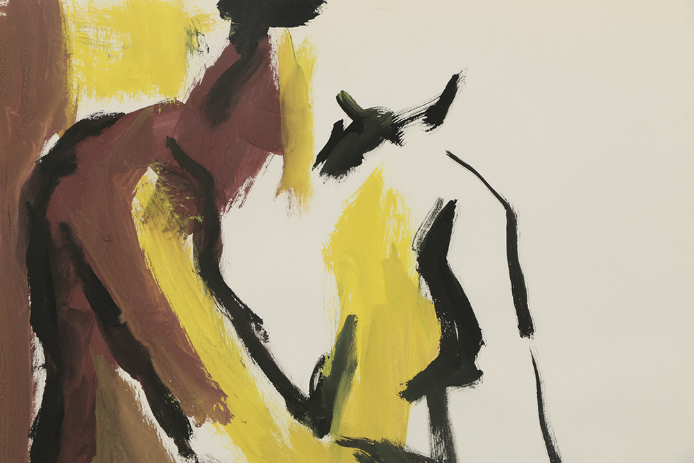 Original Acrylic Painting on Paper of a Female Model