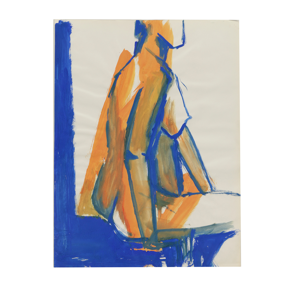 Original Acrylic Painting on Paper of a Female Model