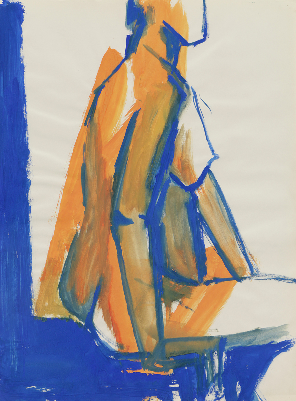 Original Acrylic Painting on Paper of a Female Model